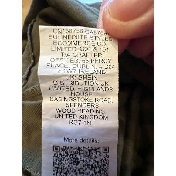 SHEIN Olive Green Corduroy Bib Overalls Women's Size XXL Button Side Cropped - Picture 8 of 11